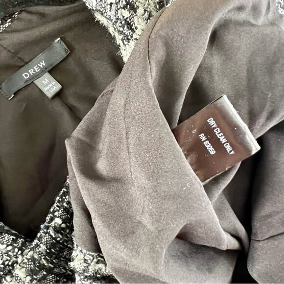 Anthropologie Drew Tweed Blazer Jacket Knit Formal Business Textured M 1 Button - Picture 4 of 8